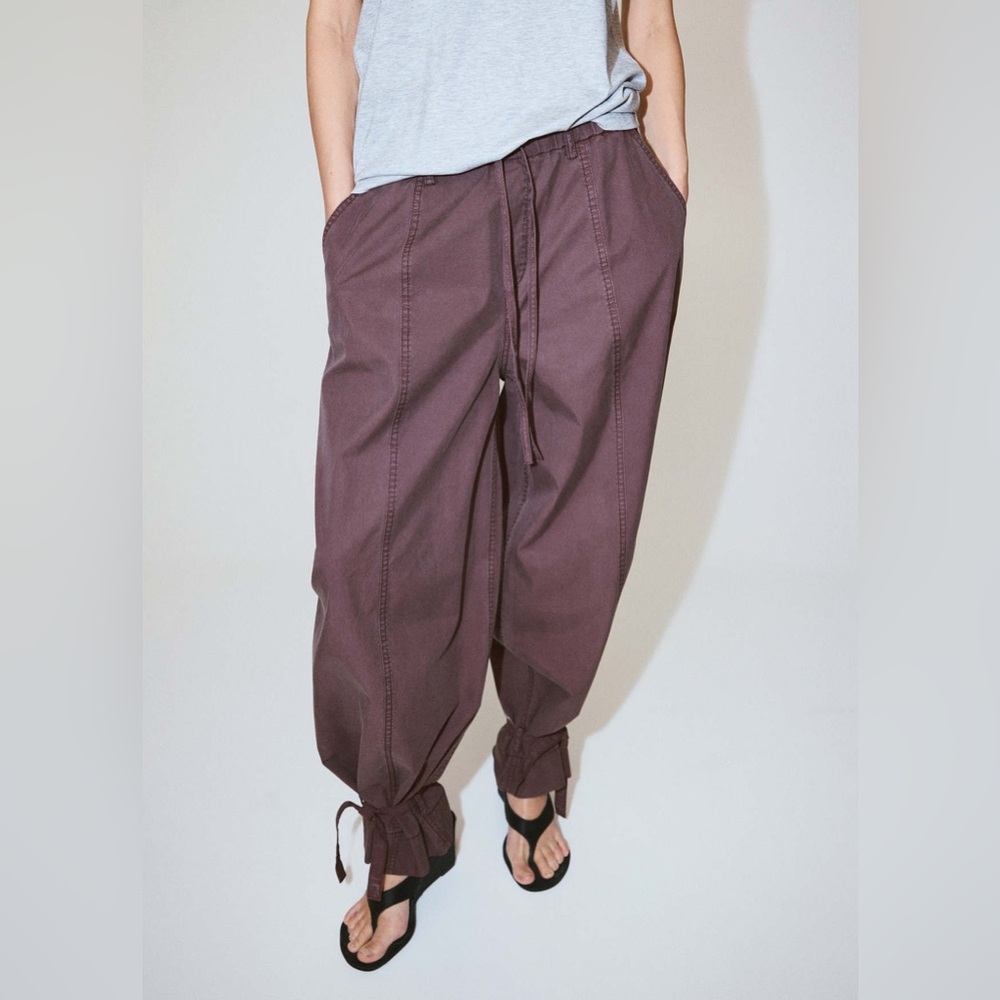 NWT MANGO Baggy Trousers With Ties